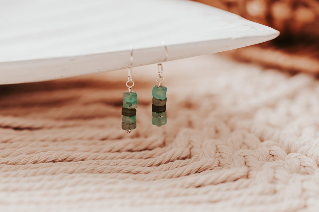 Roman Glass Heishi Earrings