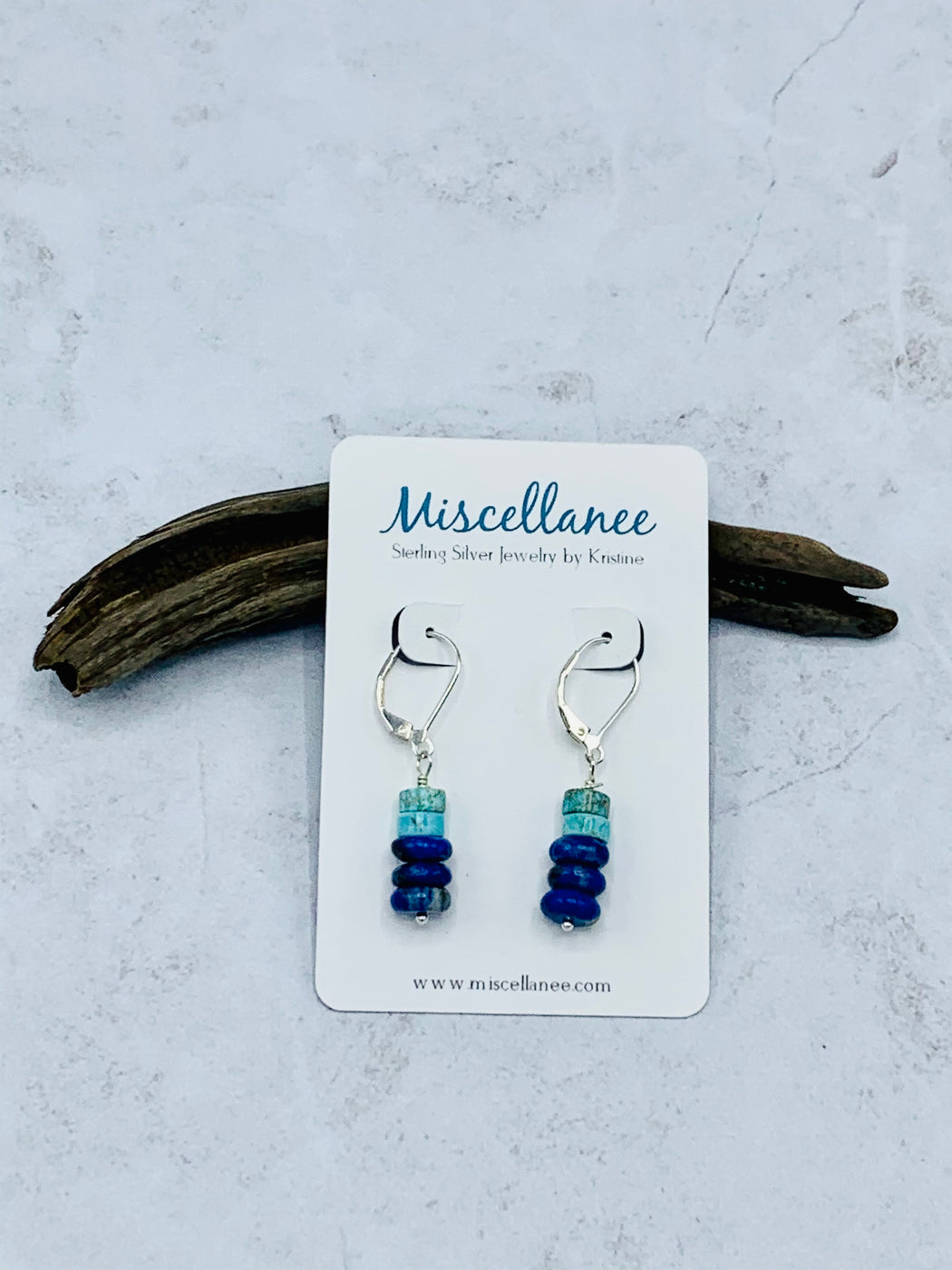 Lapis and Howlite Dangle Earrings | Blue Lovers Earrings